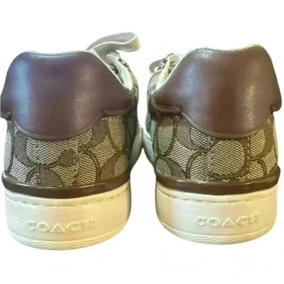 COACH Clip Skateboard Shoes Women's Low-Top Khaki - Picture 4 of 5